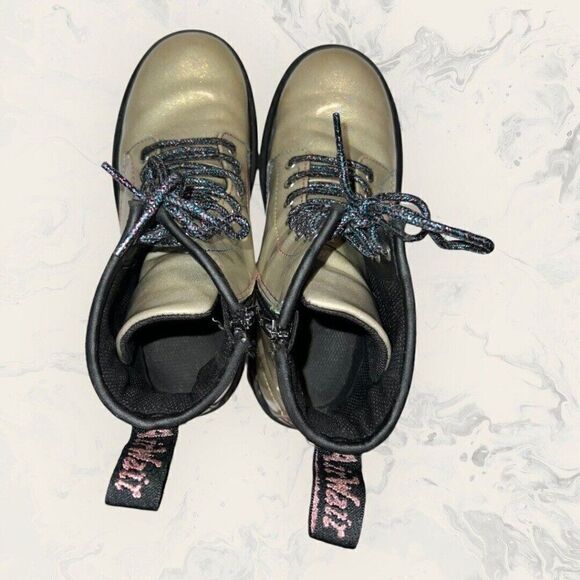 Dr. Martens 1460 Silver Rainbow Glitter Pride Zip / Lace Up Combat Boots Size 5 - Picture 6 of 9